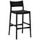 Erie Black Woven Paper Cord and Wood Counter Stool