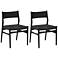 Erie Black Woven Paper Cord and Wood Dining Chairs - Set of 2