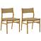 Erie Woven Paper Cord and Oak Wood Dining Chairs - Set of 2