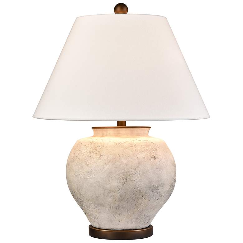 Image 1 Erin 25" High 1-Light Table Lamp - Aged White - Includes LED Bulb