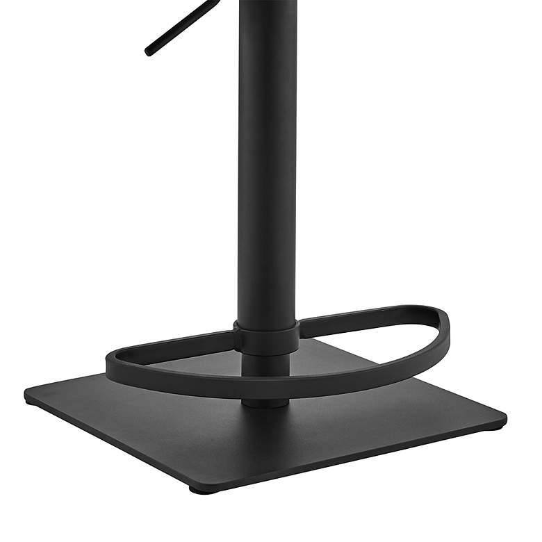 Image 5 Erin Adjustable Swivel Barstool in Black Powder Coated, Gray Faux Leather more views