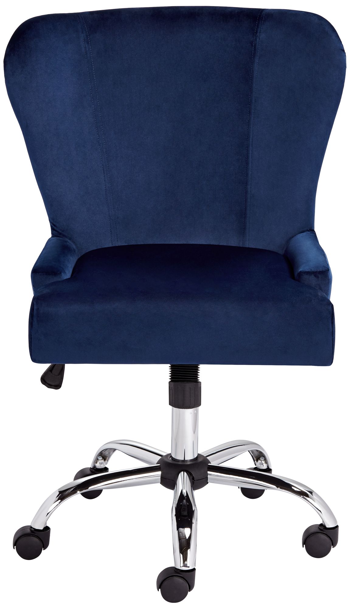 blue upholstered desk chair