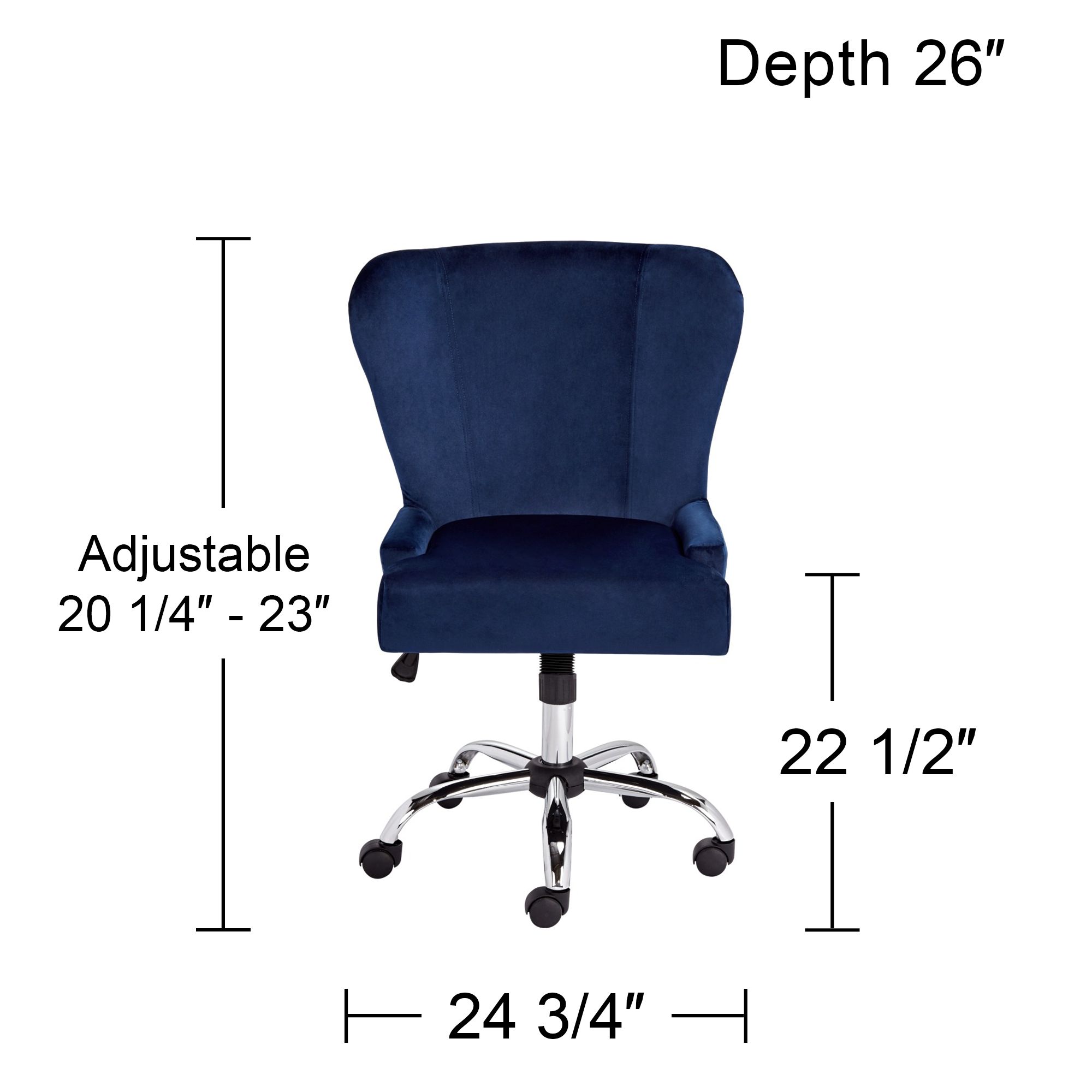 Erin Blue Fabric Adjustable Office Chair in scene