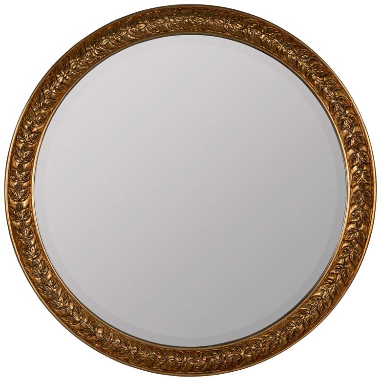 Image 1 Erin Gates Laurel Antique Gold 34 inch x 34 inch Resin Round Wall Mirror