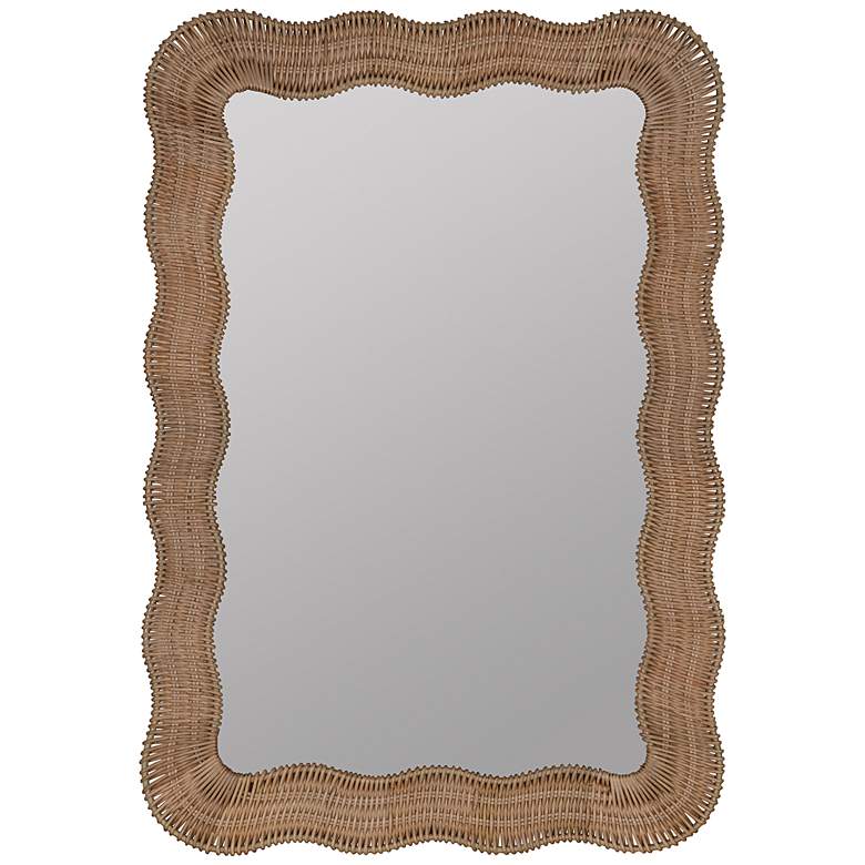 Image 3 Erin Gates Natural Rattan 28" x 40" Scalloped Wall Mirror