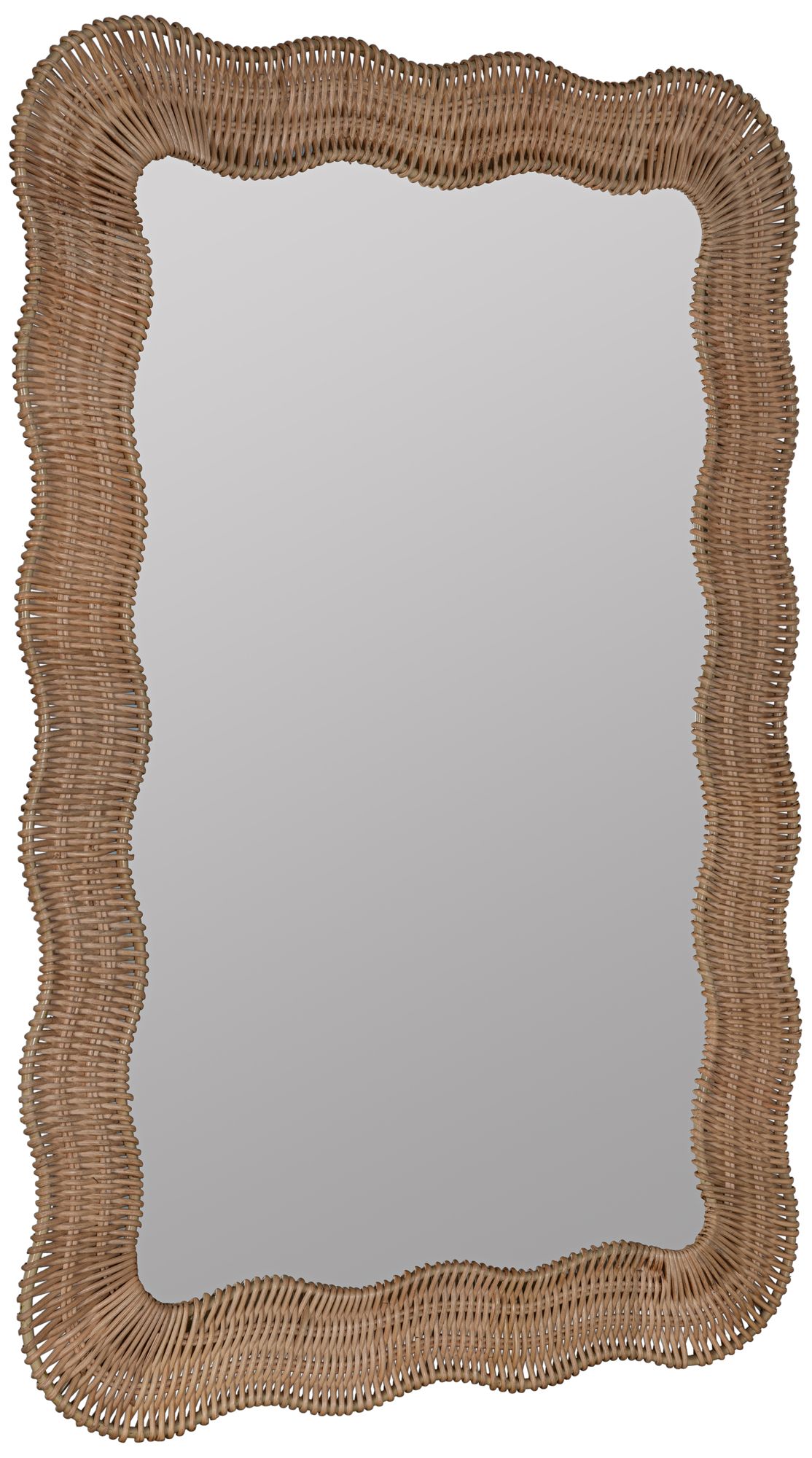 Erin Gates Natural Rattan 28" x 40" Scalloped Wall Mirror in scene