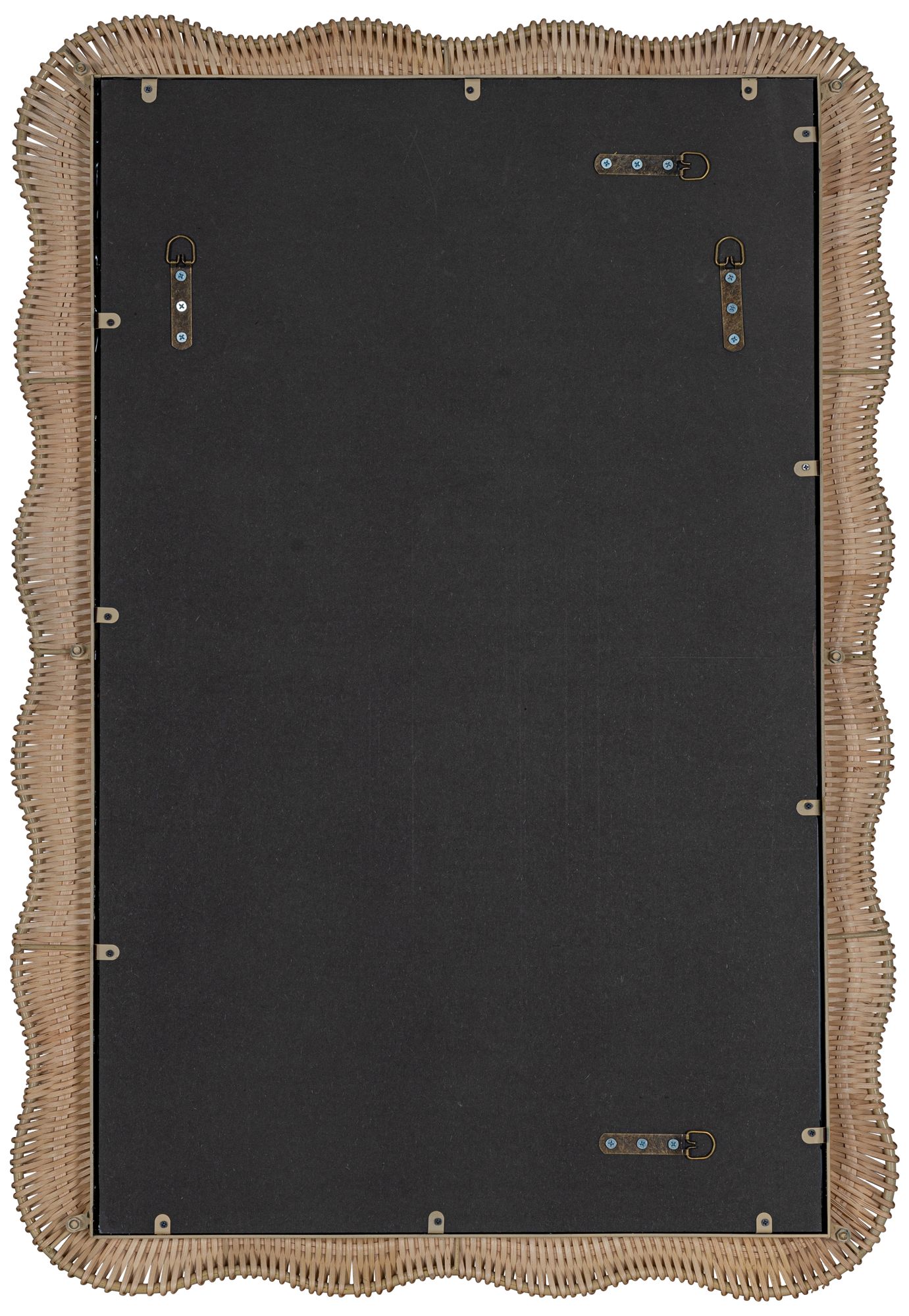 Erin Gates Natural Rattan 28" x 40" Scalloped Wall Mirror in scene