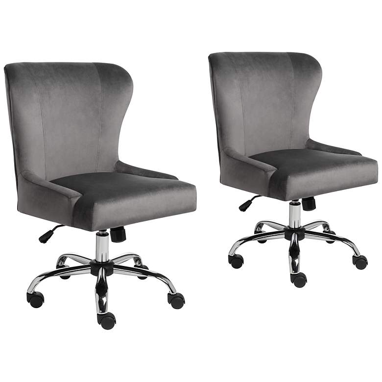 Image 1 Erin Gray Fabric Adjustable Swivel Office Chairs Set of 2