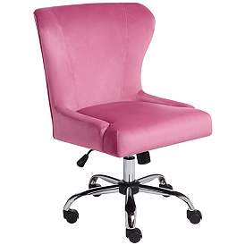 Image3 of Erin Pink Fabric Adjustable Office Chair with Wheels