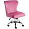 Erin Pink Fabric Adjustable Office Chair with Wheels