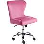 Erin Pink Fabric Adjustable Office Chair with Wheels in scene