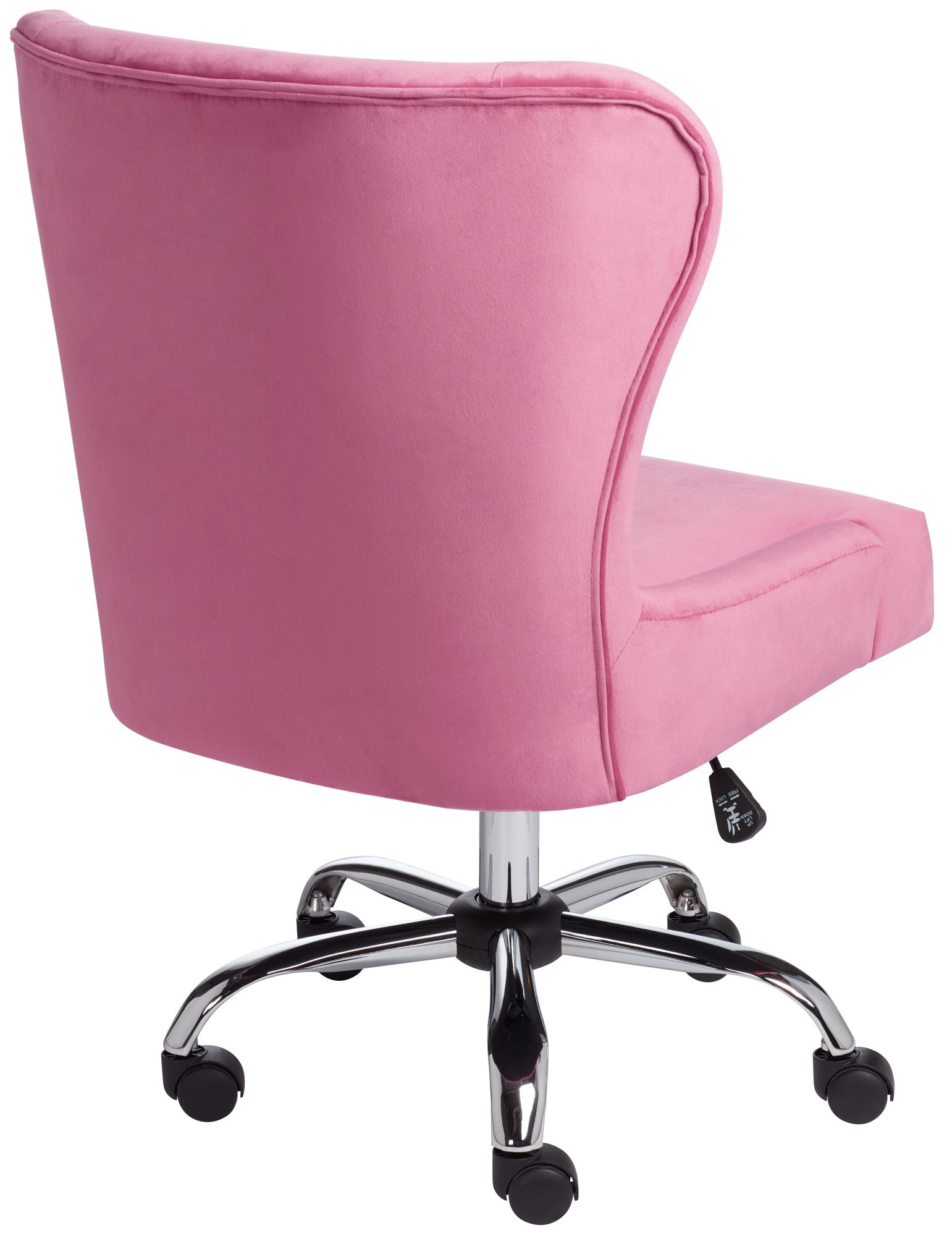 Erin Pink Fabric Adjustable Swivel Office Chairs Set of 2 in scene