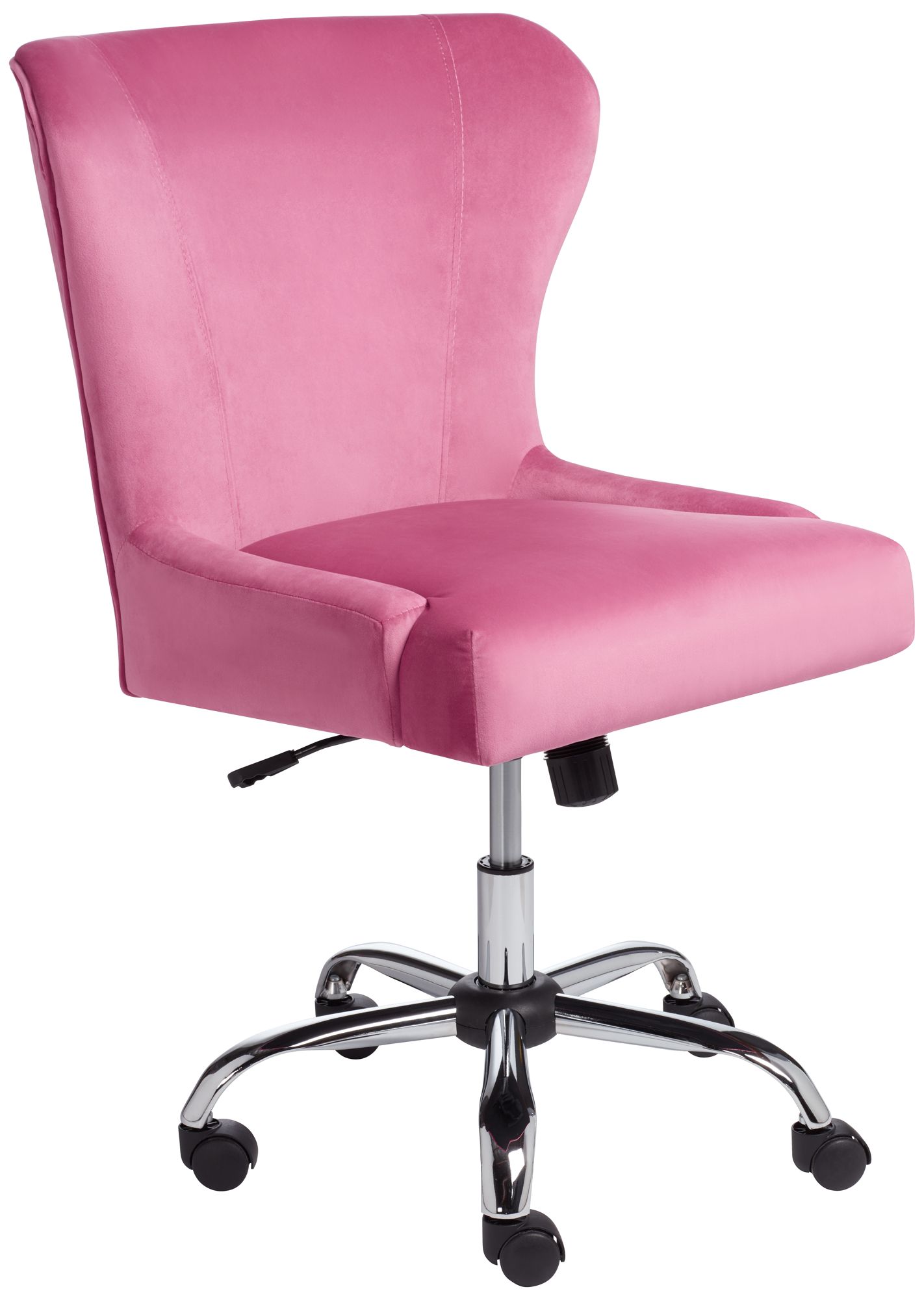 Erin Pink Fabric Adjustable Swivel Office Chairs Set of 2 in scene