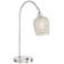 Erin Polished Nickel Beaded Crystal Desk Lamp with USB Port