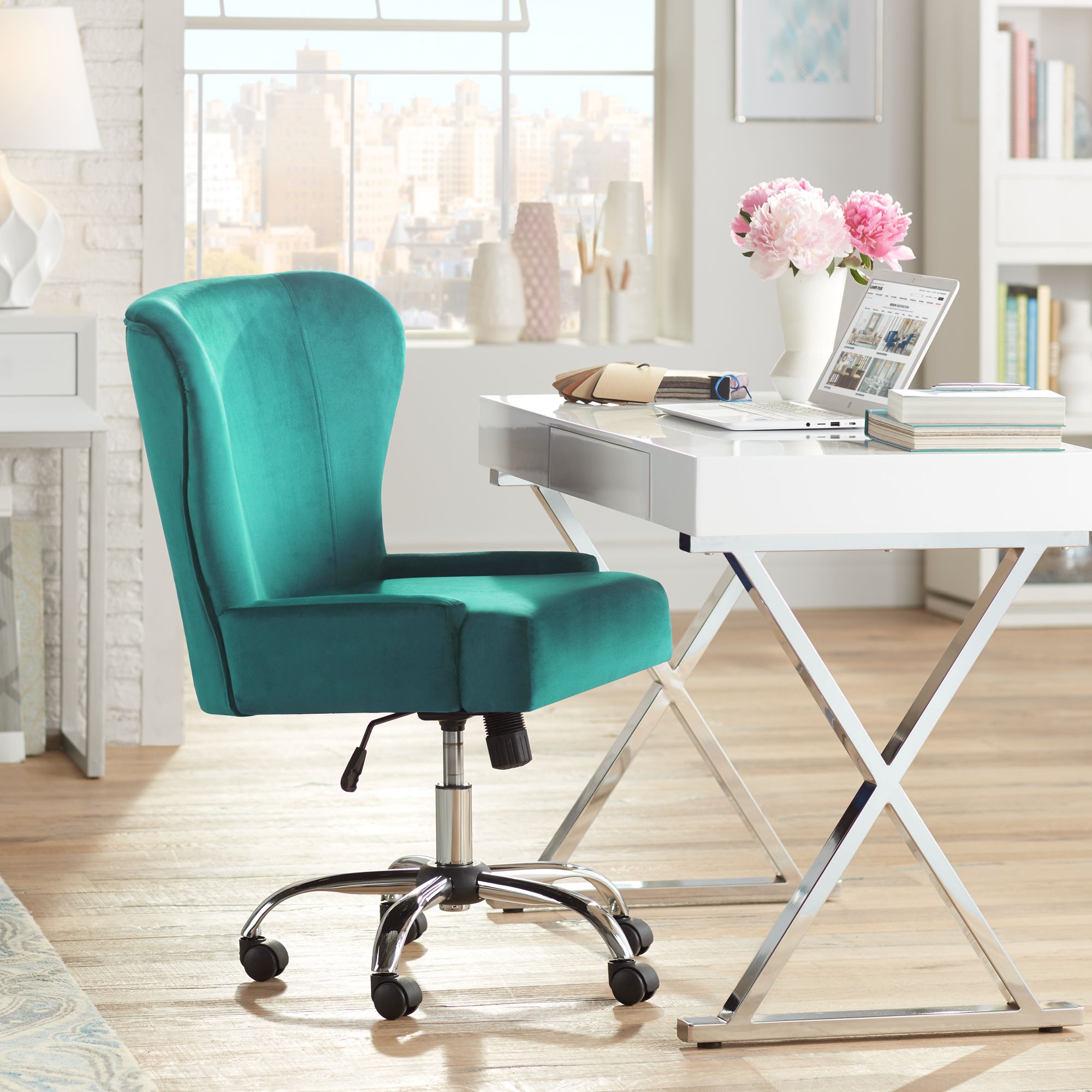 teal desk chair