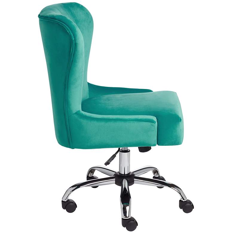 Image 7 Erin Teal Fabric Adjustable Swivel Office Chairs Set of 2 more views