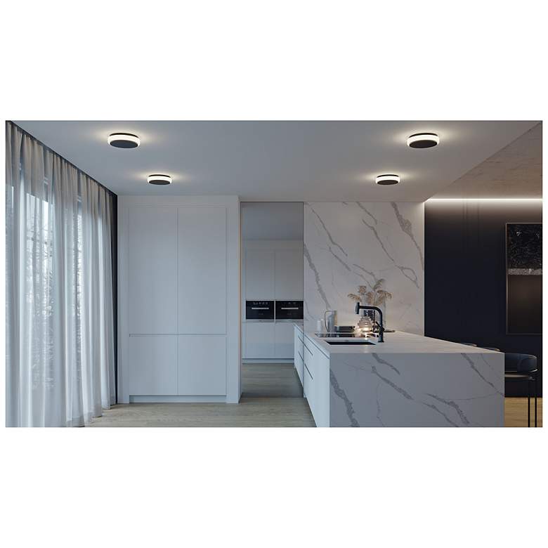 Image 2 Eris 10" Wide Black LED Ceiling Flush Mount more views