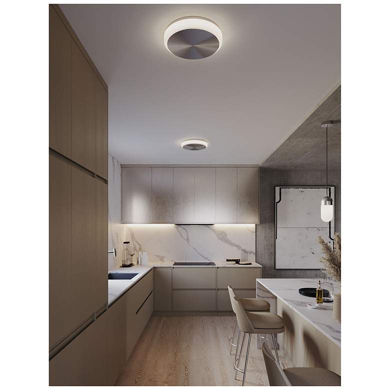 Image 2 Eris 10" Wide Satin Nickel LED Ceiling Flush Mount more views