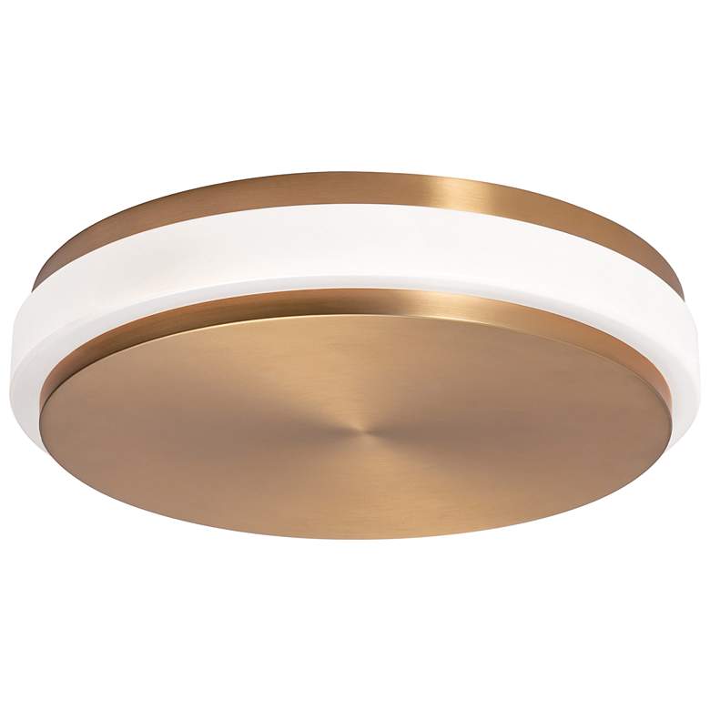 Image 1 Eris 14" Wide Light Antique Brass LED Ceiling Flush Mount