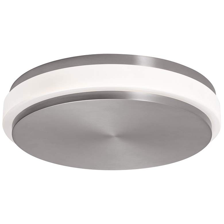 Image 1 Eris 14" Wide Satin Nickel LED Ceiling Flush Mount