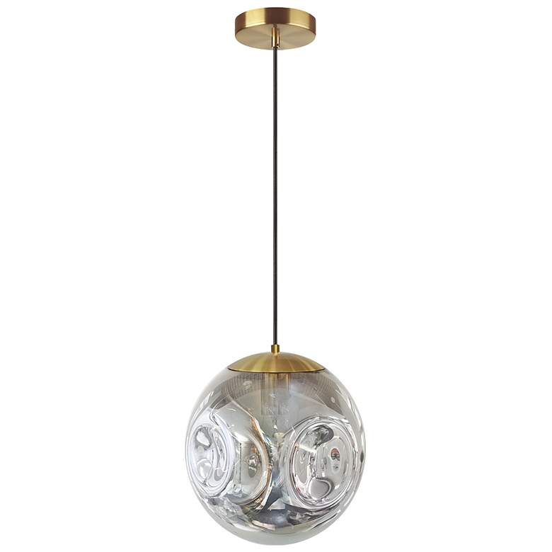Image 1 Eris 9.75" Wide 1 Light Aged Brass Pendant