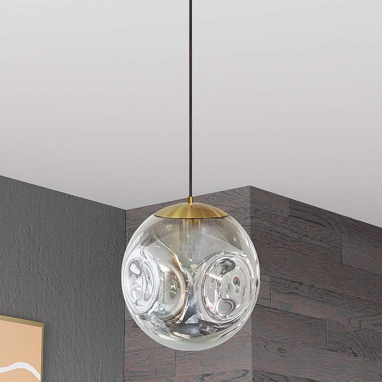 Image 1 Eris 9.75" Wide 1 Light Aged Brass Pendant