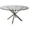 Eritrea Glass and Stainless Steel 56" Dining Table
