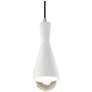 Erlen 4.75" Wide  Gloss White and Brushed Nickel Pendant with Black Co