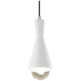 Erlen 4.75" Wide  Gloss White and Brushed Nickel Pendant with Black Co Erlen 4.75" Wide  Gloss White and Brushed Nickel Pendant with Black Co