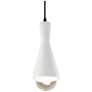 Erlen 4.75" Wide Gloss White and Matte Black Pendant with Black Cord