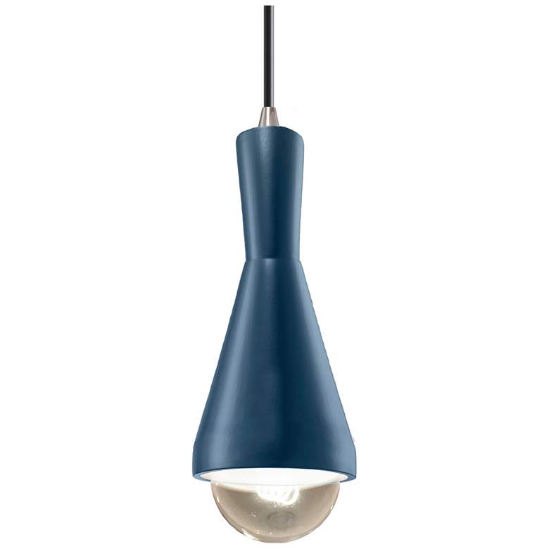 Image 1 Erlen 4.75" Wide Midnight Sky and Brushed Nickel Pendant with Black Co