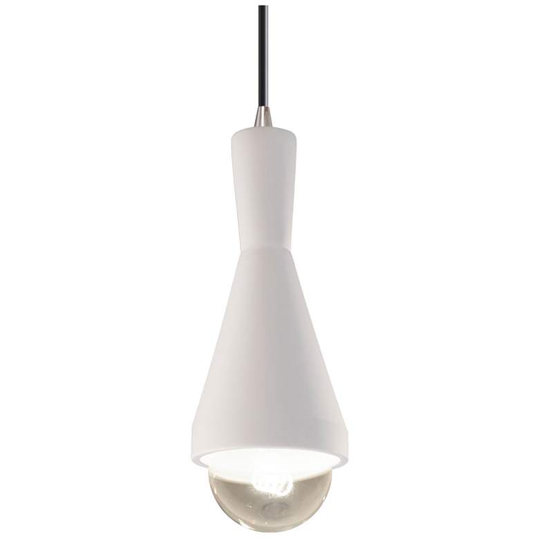 Image 1 Erlen LED Pendant - Bisque - Brushed Nickel - Black Cord