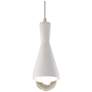 Erlen LED Pendant - Bisque - Brushed Nickel - White Cord