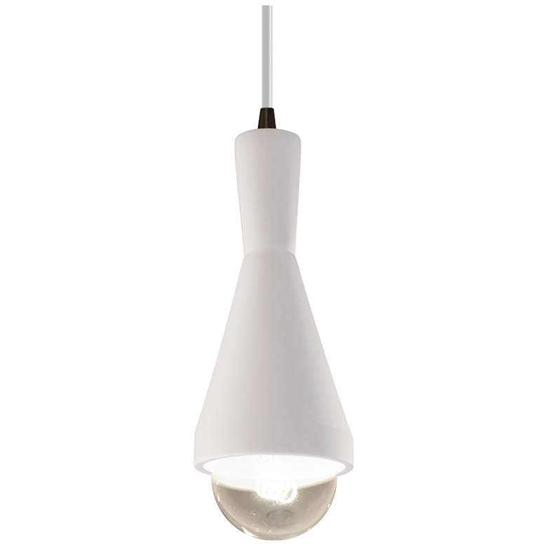 Image 1 Erlen LED Pendant - Bisque - Dark Bronze - White Cord