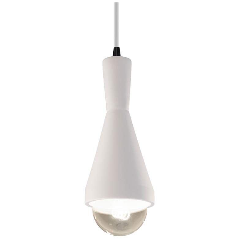Image 1 Erlen LED Pendant - Bisque - Matte Black - White Cord