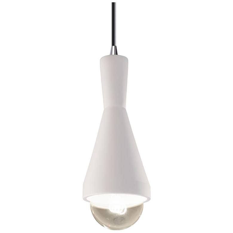 Image 1 Erlen LED Pendant - Bisque - Polished Chrome - Black Cord