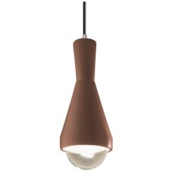 Erlen LED Pendant - Canyon Clay - Brushed Nickel - Black Cord