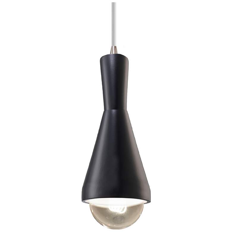 Image 1 Erlen LED Pendant - Carbon Black - Brushed Nickel - White Cord