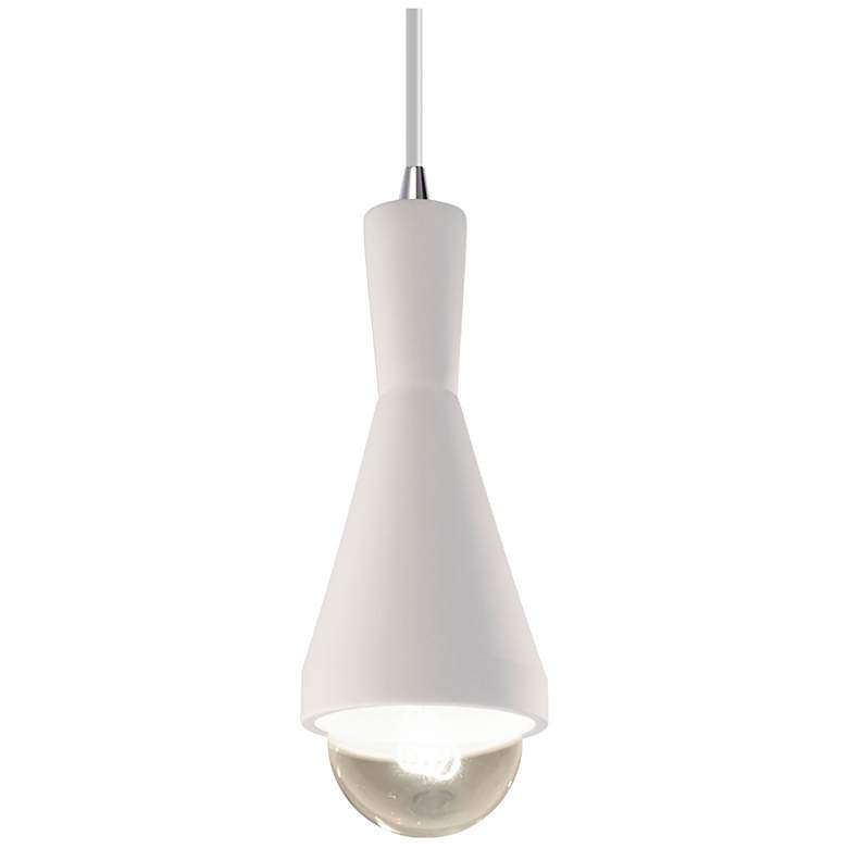 Image 1 Erlen Pendant - Bisque - Polished Chrome - White Cord