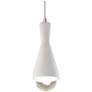 Erlen Pendant - Bisque - Polished Chrome - White Cord