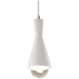 Erlen Pendant - Bisque - Polished Chrome - White Cord Erlen Pendant - Bisque - Polished Chrome - White Cord