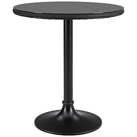 Image2 of Erlend 29 1/4" Wide Matte Black Round Outdoor Dining Table