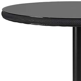 Image3 of Erlend 29 1/4" Wide Matte Black Round Outdoor Dining Table more views
