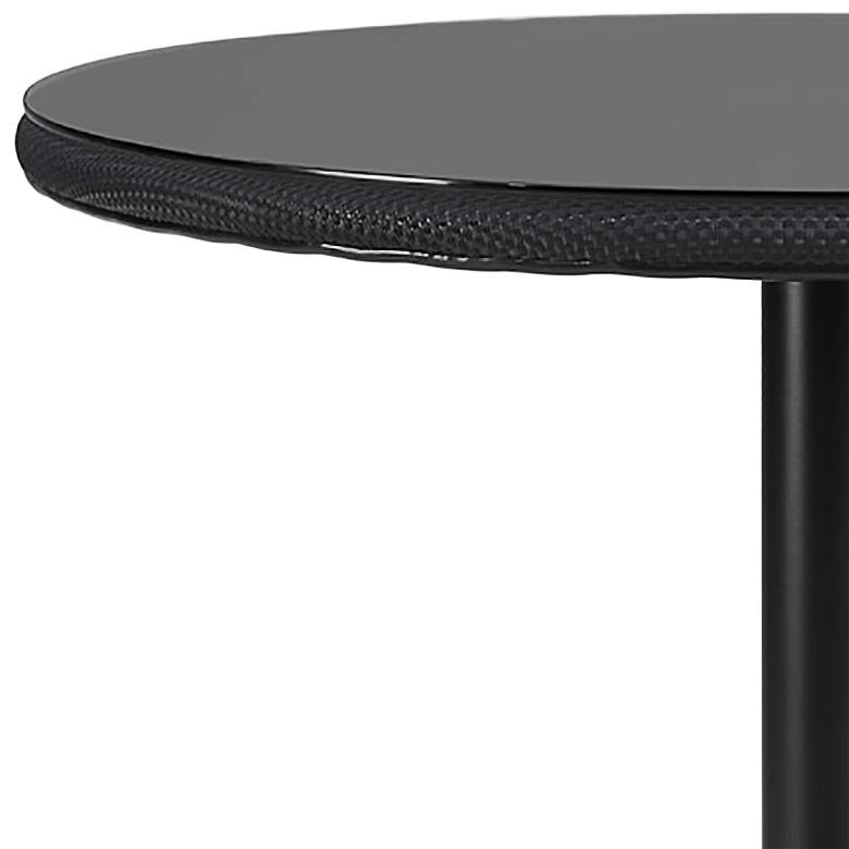 Image 3 Erlend 29 1/4" Wide Matte Black Round Outdoor Dining Table more views