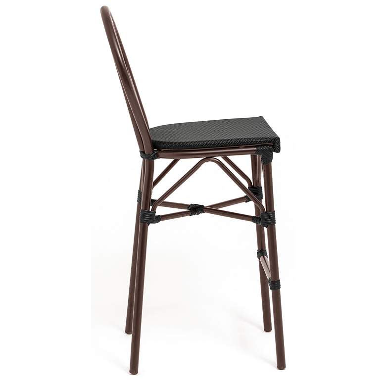 Image 3 Erlend 30" Black and Brown Outdoor Bar Stool more views