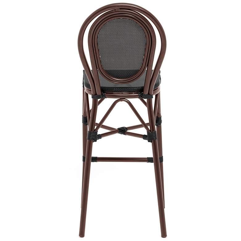 Image 4 Erlend 30 inch Black and Brown Outdoor Bar Stool more views