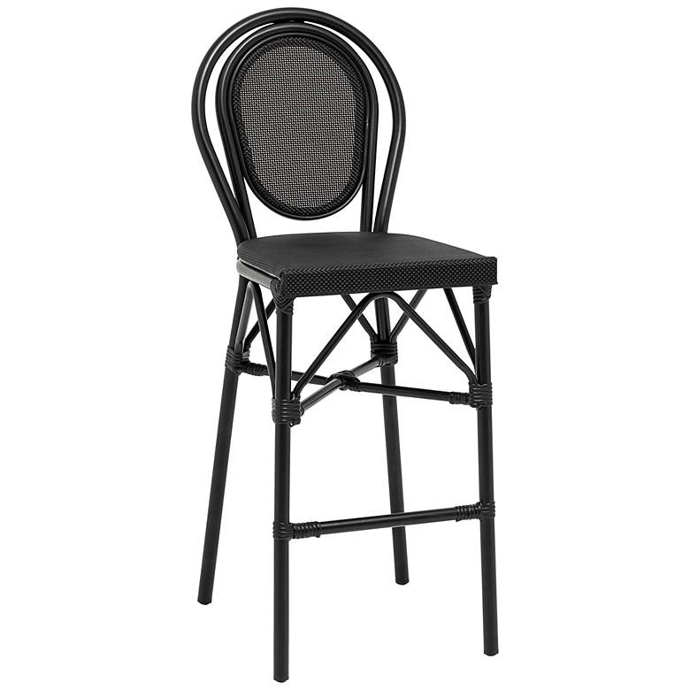 Image 1 Erlend 30" Black Outdoor Bar Stools Set of 2