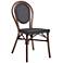 Erlend Black and Brown Outdoor Stacking Side Chairs Set of 2