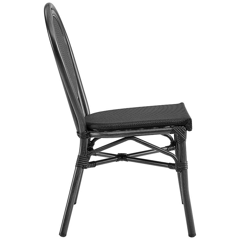 Image 4 Erlend Black Outdoor Stacking Side Chairs Set of 2 more views