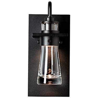 Erlenmeyer 11.2"H Medium Coastal Black Outdoor Sconce w/ Clear Glass S
